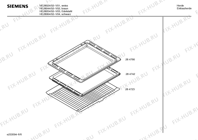 Схема №4 HE28024 с изображением Инструкция по эксплуатации для плиты (духовки) Siemens 00528089