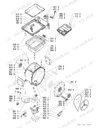 Взрыв-схема стиральной машины Whirlpool AWT 5080 - Схема узла