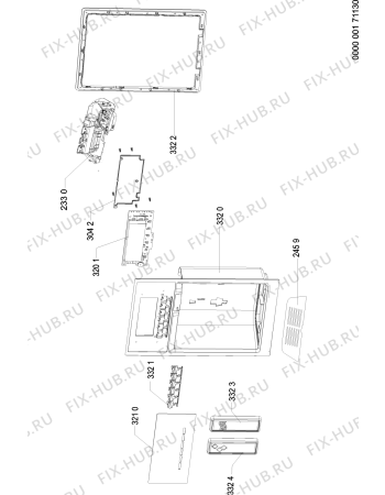 Схема №6 27 WSF W с изображением Полка для холодильной камеры Whirlpool 480132101509