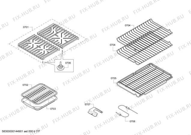 Схема №3 HES7282U с изображением Крепежный набор для плиты (духовки) Bosch 00649109