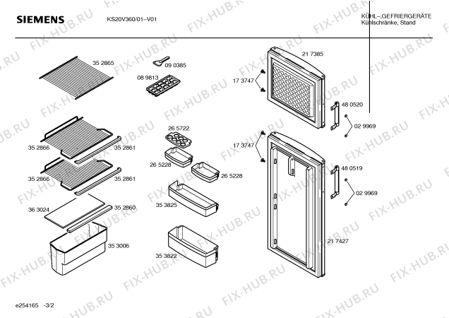 Схема №2 KS20V22 с изображением Дверь для холодильника Siemens 00217427