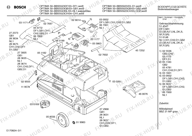 Схема №1 BBS5161GB OPTIMA 51 с изображением Кабельная катушка для пылесоса Bosch 00093612