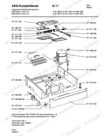 Взрыв-схема холодильника Aeg S1442-4 IU - Схема узла Refrigerator cooling system