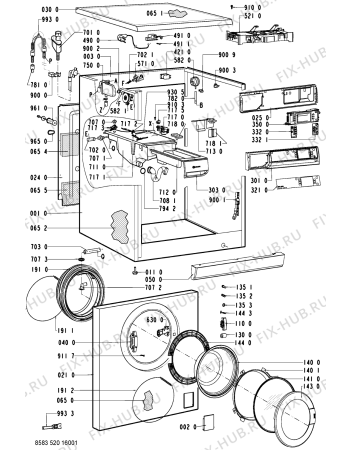 Схема №1 WA 87890-CH с изображением Обшивка для стиральной машины Whirlpool 481245212726