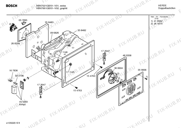 Схема №2 HBN7061GB с изображением Панель управления для духового шкафа Bosch 00434855