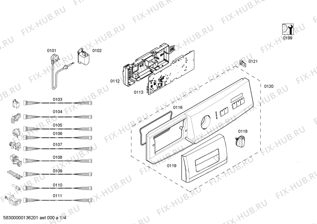 Схема №2 WM12E060FF с изображением Панель управления для стиралки Siemens 00666350