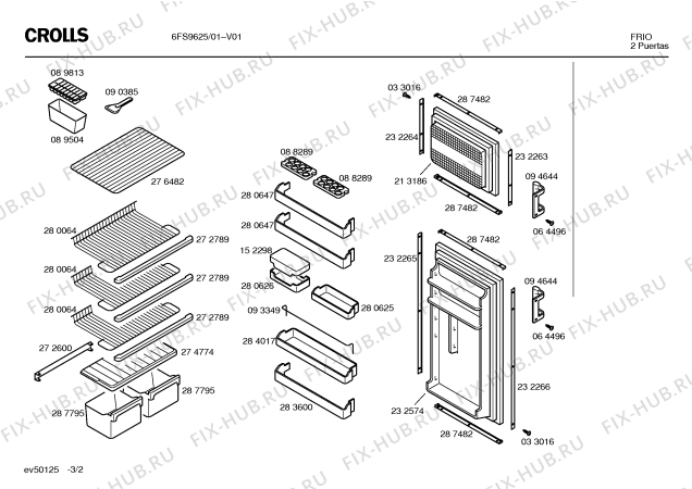 Схема №2 6FS9625 с изображением Декоративная рамка для холодильной камеры Bosch 00232265