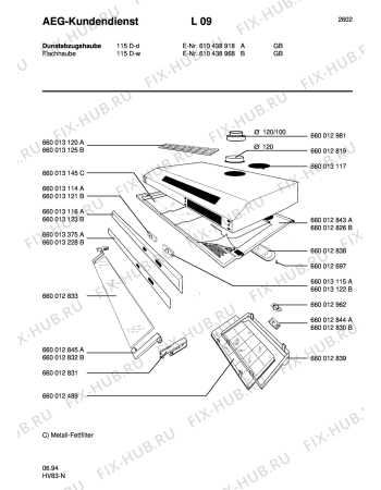 Схема №1 1117 D-W/S с изображением Электролампа для электровытяжки Aeg 8996600128384