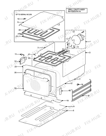 Взрыв-схема плиты (духовки) Aeg 5212BU-A (ALUMINIUM) - Схема узла H10 Grill cavity assy