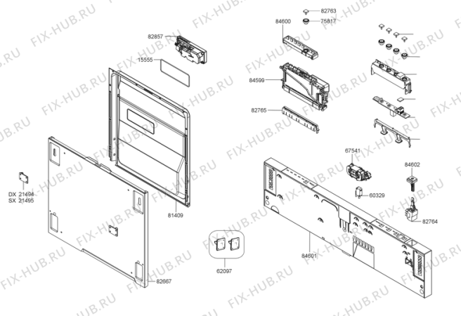 Взрыв-схема посудомоечной машины Gorenje GV61124 (271883, PMS60I) - Схема узла 02