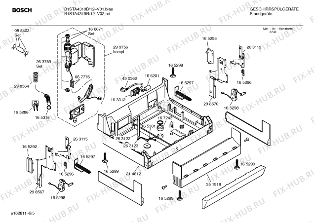 Взрыв-схема посудомоечной машины Bosch B1STA4319R - Схема узла 05