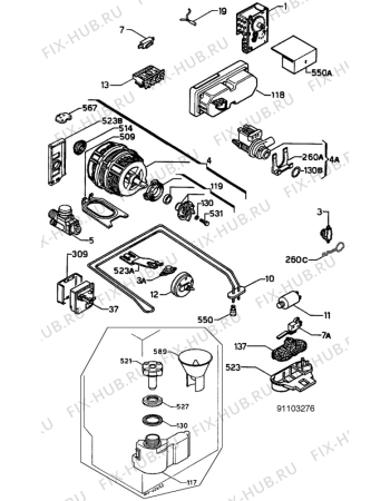 Взрыв-схема посудомоечной машины Zanussi ZWS418 - Схема узла W10 Electric, users manual F