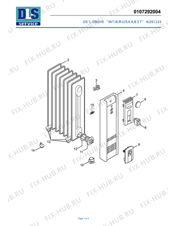 Схема №1 N 291225 с изображением Аккумулятор (батарея) для электрообогревателя DELONGHI 7007000300