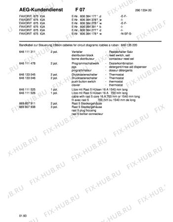 Взрыв-схема посудомоечной машины Aeg FAV675I-B  I - Схема узла Diverse