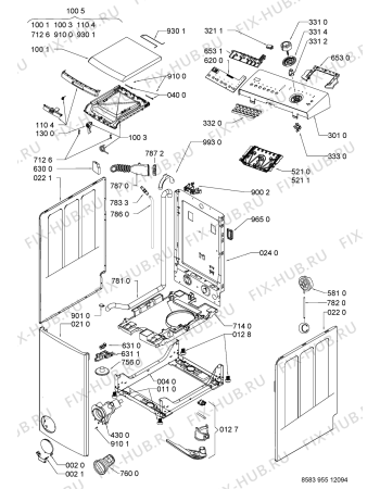 Схема №1 WAT ECO 2255 с изображением Декоративная панель для стиральной машины Whirlpool 481075040292