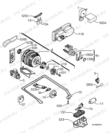 Взрыв-схема посудомоечной машины Zanussi ZDT4052 - Схема узла Electrical equipment 268