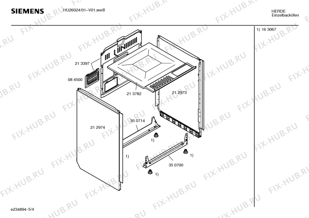 Схема №5 HU26024 Siemens с изображением Инструкция по эксплуатации для электропечи Siemens 00520874