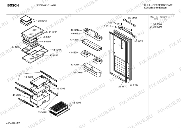 Схема №2 KIF26441 с изображением Инструкция по эксплуатации для холодильной камеры Bosch 00586419