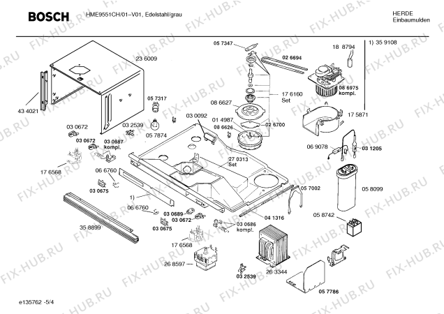 Взрыв-схема микроволновой печи Bosch HME9551CH - Схема узла 04