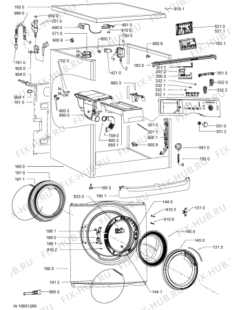Схема №1 ADORINA S, 11008 с изображением Блок управления для стиральной машины Whirlpool 481010645467
