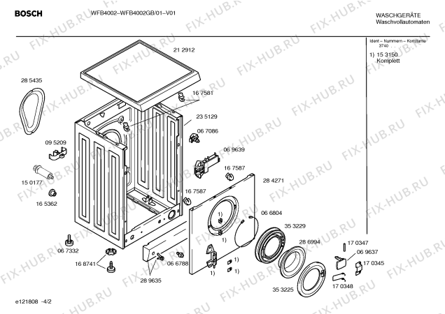 Схема №1 WFB4002GB с изображением Кабель для стиральной машины Bosch 00480011