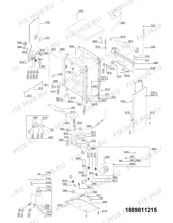 Схема №1 ADL 952 WH с изображением Панель для посудомойки Whirlpool 481290502243