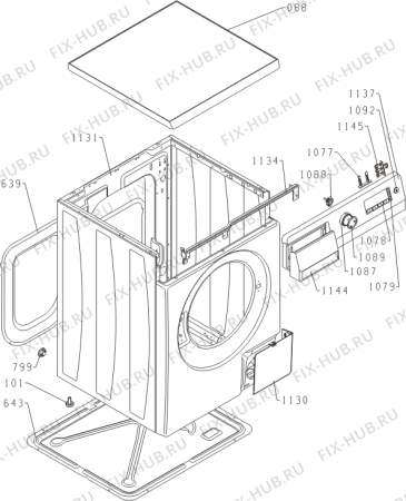 Схема №4 W8645K (412686, PS10/35144) с изображением Обшивка для стиральной машины Gorenje 415505