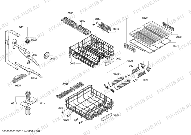 Схема №1 SN45T283SK с изображением Передняя панель для посудомойки Siemens 00706777