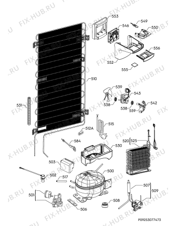 Взрыв-схема холодильника Aeg SCE81926TS - Схема узла Cooling system 017
