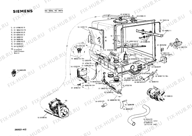 Схема №4 WG3600A с изображением Переключатель для посудомойки Siemens 00018533