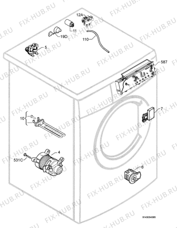 Взрыв-схема стиральной машины Zanussi ZWG3100 - Схема узла Electrical equipment 268