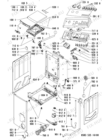 Схема №1 WAT 53510 с изображением Декоративная панель для стиральной машины Whirlpool 481245211648