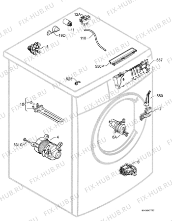 Взрыв-схема стиральной машины Privileg 00205115_ 21262 - Схема узла Electrical equipment 268