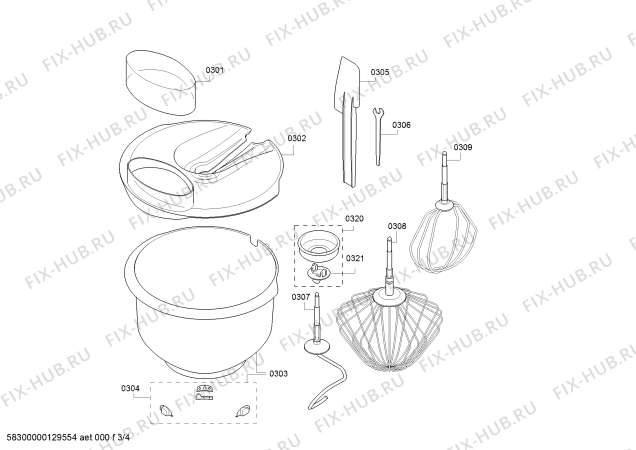 Схема №1 MUM86R1 MUM86 professional с изображением Стакан для смешивания для электрокомбайна Bosch 00449948