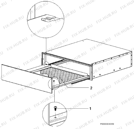 Взрыв-схема микроволновой печи Aeg Electrolux KD91402E - Схема узла Section 3