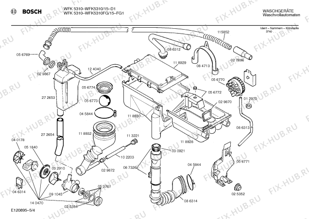 Схема №4 WFK5310FG WFK5310 с изображением Панель для стиралки Bosch 00278136