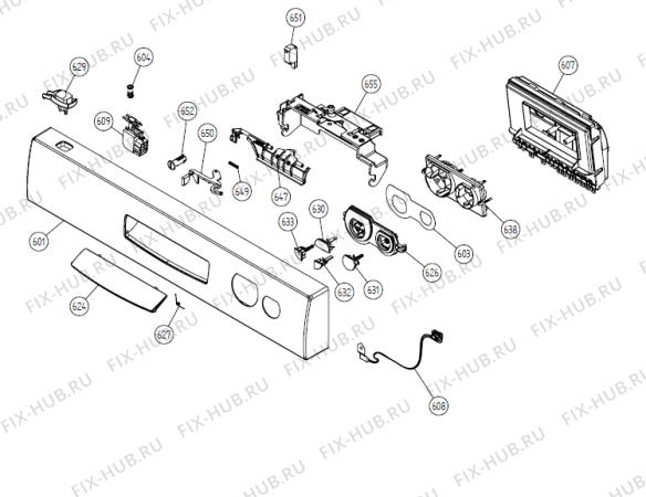Схема №4 D3122 IL   -White FS (900001080, DW20.1) с изображением Сенсорная панель для электропосудомоечной машины Gorenje 342803