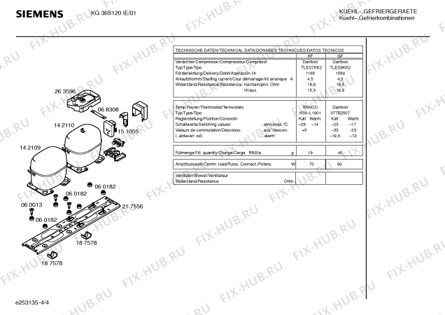 Взрыв-схема холодильника Siemens KG36S120IE - Схема узла 04