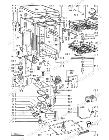 Схема №1 ADP 9518 BL с изображением Обшивка для посудомойки Whirlpool 481245370028