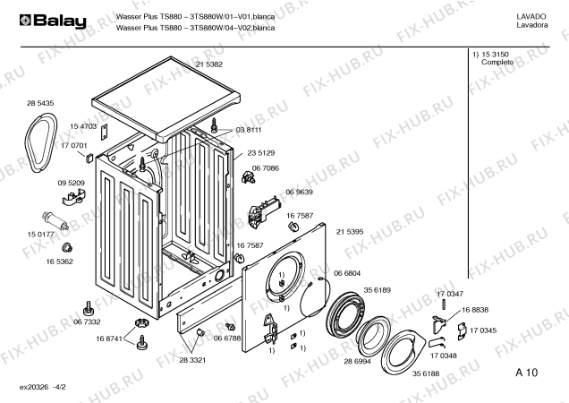 Схема №2 3TS880W с изображением Панель управления для стиральной машины Bosch 00357342
