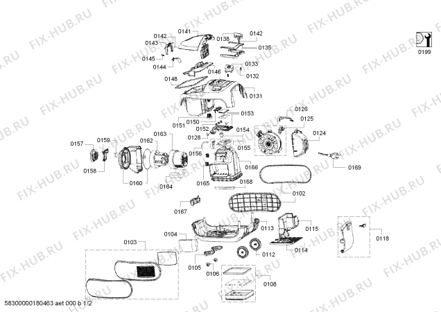 Схема №1 ZVC602HP, Silentwelt с изображением Колесо для электропылесоса Zelmer 12002931