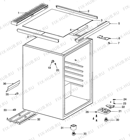 Взрыв-схема холодильника Rosenlew RJVL120FF - Схема узла C10 Cabinet