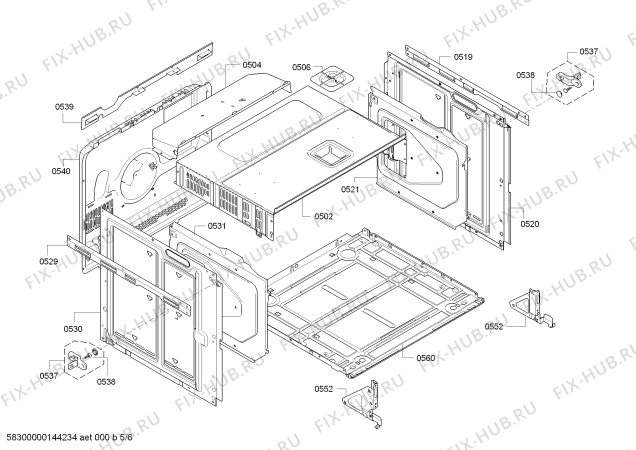 Схема №5 HB78AU590E с изображением Модуль управления, запрограммированный для плиты (духовки) Siemens 00678073