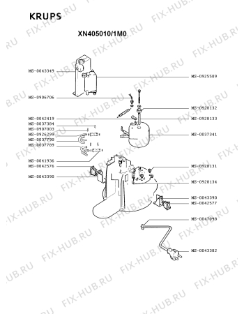 Взрыв-схема кофеварки (кофемашины) Krups XN405010/1M0 - Схема узла XP002912.1P3
