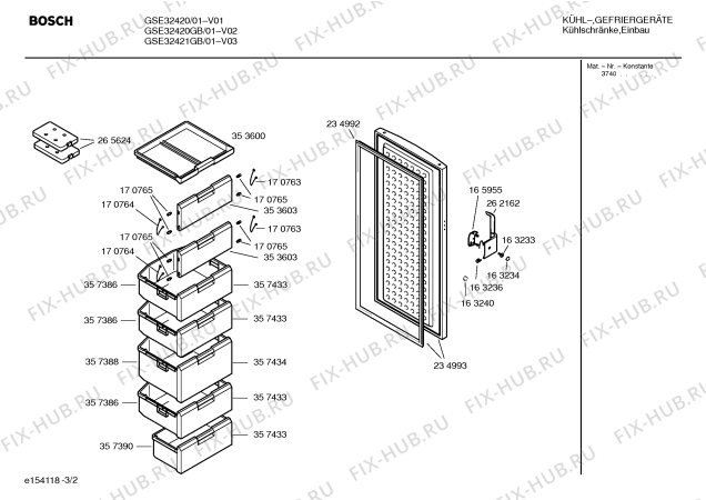 Взрыв-схема холодильника Bosch GSE32420GB - Схема узла 02