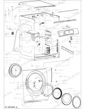 Схема №1 FSCR 12440 с изображением Обшивка для стиральной машины Whirlpool 481010808030