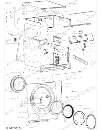 Схема №1 FSCR 12440 с изображением Модуль (плата) для стиралки Whirlpool 481011051393