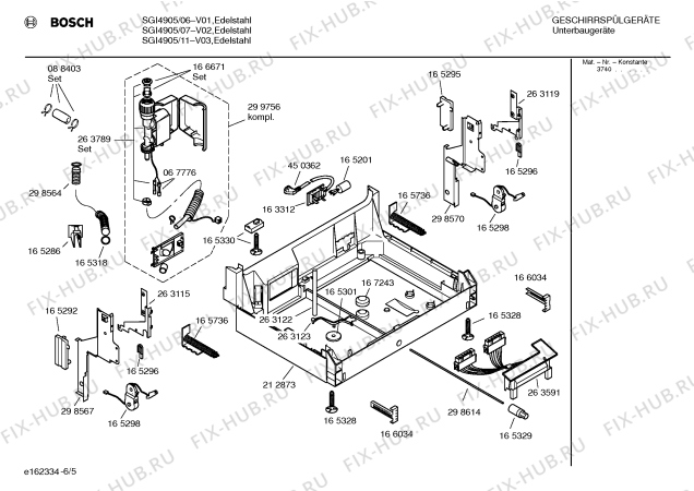 Взрыв-схема посудомоечной машины Bosch SGI4905 - Схема узла 05