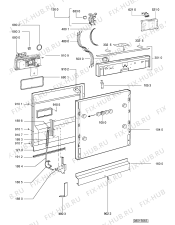 Схема №2 ADG 8531 FD с изображением Блок управления для посудомойки Whirlpool 480140102209
