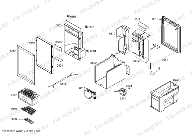 Взрыв-схема холодильника Gaggenau RF463700 - Схема узла 05